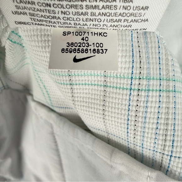 Nike Golf Shorts Mens 40 White Bermuda Plaid Stretch Performance Long 11” Inseam - Picture 9 of 13